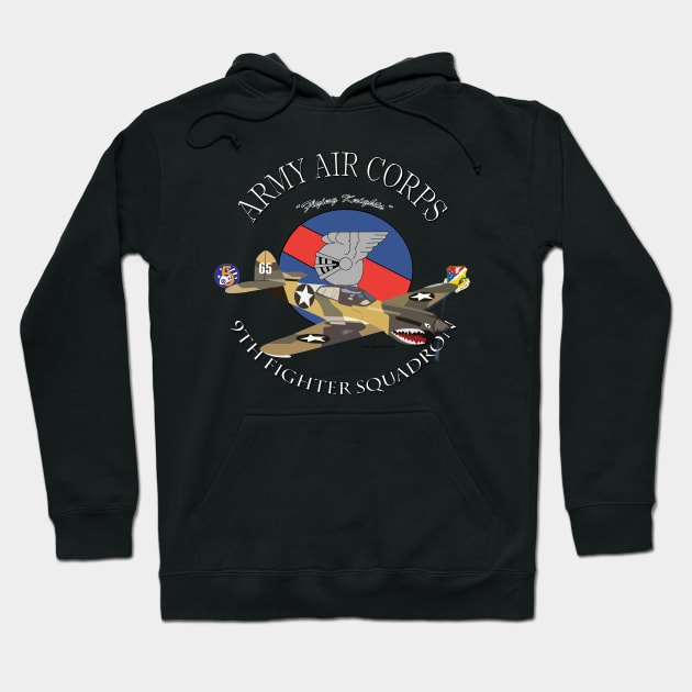 p-40 warhawk - 49fg - 9th Fighter Squadron wo Bakgrd Hoodie by twix123844